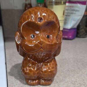 Brown Ceramic Monkey Figurine